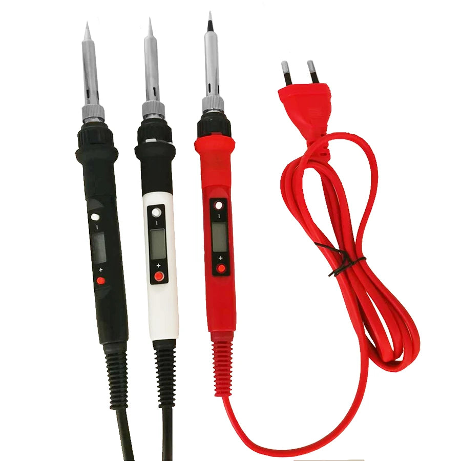 80W Digital Electric Soldering Iron Set Kit Temperature Adjustable 220V 110V  Ceramic Heater Soldering Tips Welding Tool  set
