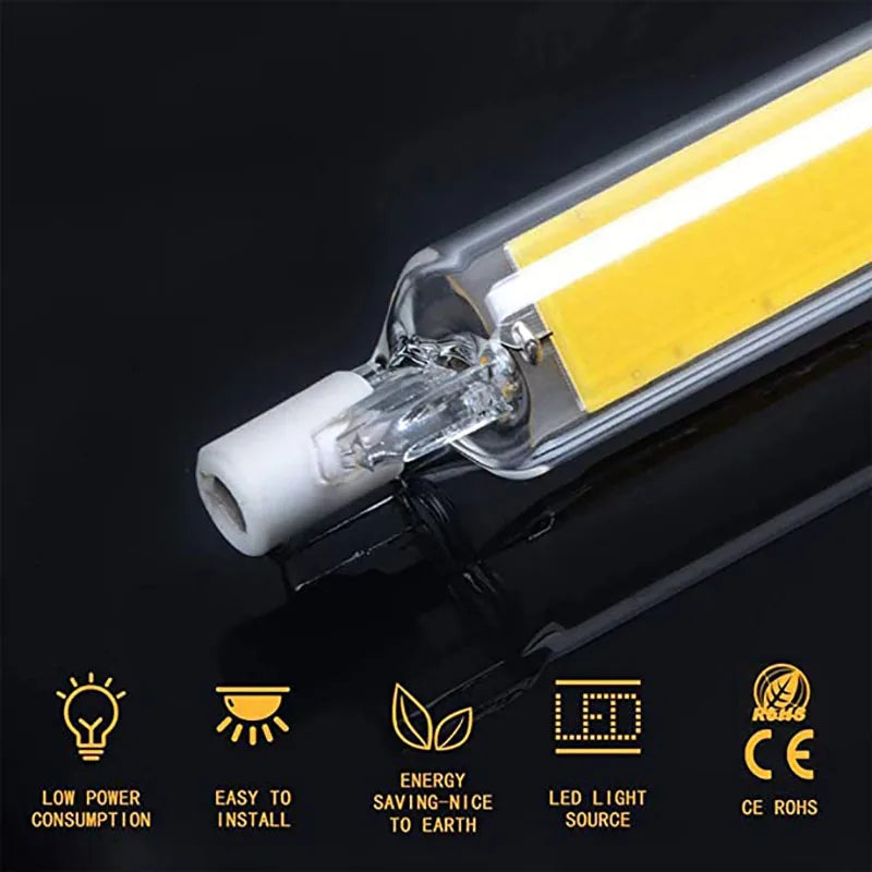R7S LED Glass Tube 78MM 15W 20W COB Bulb 118MM 30W 40W R7S Corn Lamp J78 J118 AC220V 110V Replace Halogen Light 50W Lampadas