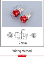 16/19/22mm stainless steel Emergency stop switch Push Button Switch latching 1NO1NC 2NO2NC Car button pin terminal 22JT/L.S.2K2B