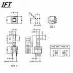10pcs Free shopping 8.5*8.5 mm 6 Pin Mini Self-locking/Momentary Push Button Switch DIP DPDT Multimeter switch