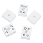 5PCS /Lot 2 Postion 5 Hole Ceramic Wiring Terminal Block High Frequency Porcelain Dual Row Wire Connector