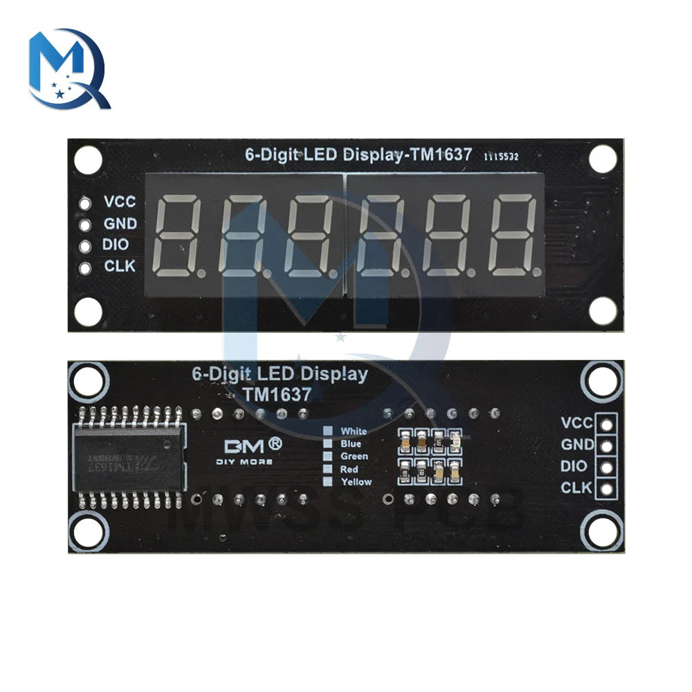 0.36 Inch TM1637 4/6-Digit LED Digital Display Tube Module Red/Green/Yellow/Blue/White 0.36" Decimal 7 Segments For Arduino