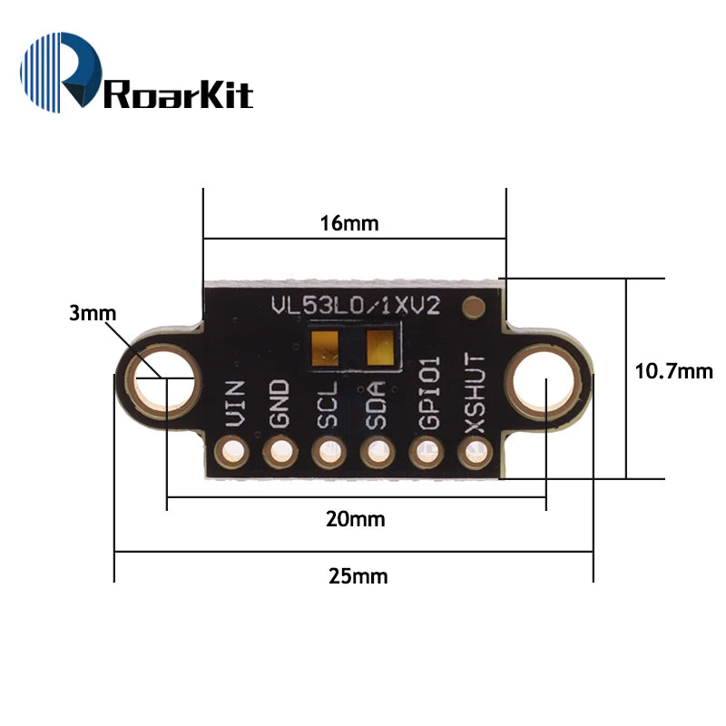 VL53L0X /VL53L1X Time-of-Flight STM32 (ToF) Laser Ranging Sensor Breakout 940nm GY-VL53L0XV2 Distance Module I2C IIC For Arduino