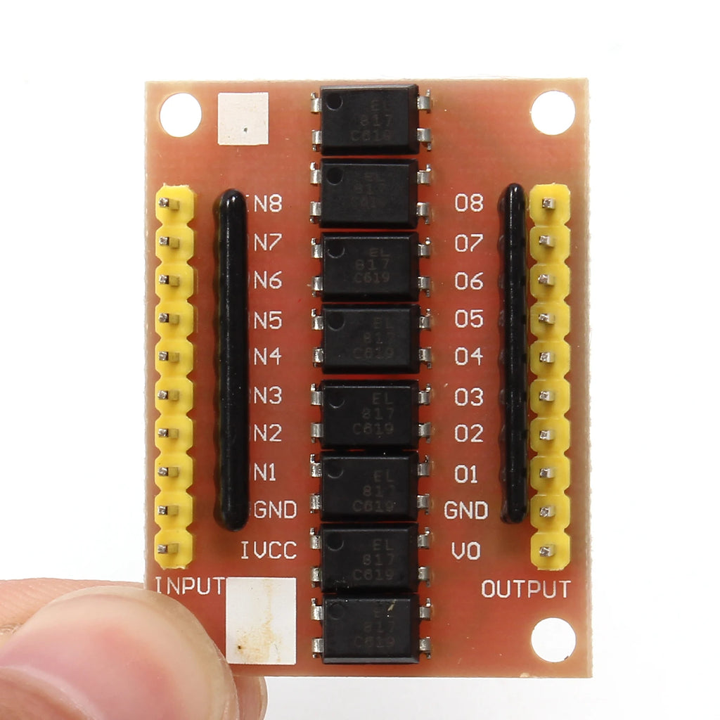 8 Channel Optocoupler Isolation Module Signal Voltage Converter PNP NPN Low High Level Output AC 110V 220V DC 3.3V 5V 12V 24V