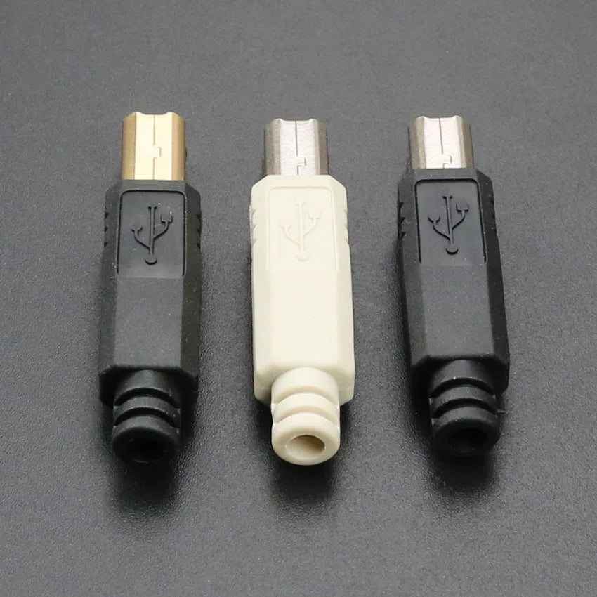 YuXi USB 2.0 B Type Male Four-piece DIY USB Connector DIY Soldering Printer Tail Charging USB Jack Port Plug