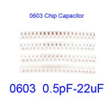 100pcs 0603 50V SMD Thick Film Chip Multilayer Ceramic Capacitor 1pF - 22uF 10NF 100NF 1UF 2.2UF 4.7UF 10UF 1NF 100PF