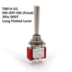 SH T80-T Series Flat Handle 6.35mm Panel Mount Mini Toggle Switch For RC Model Remote Controlller
