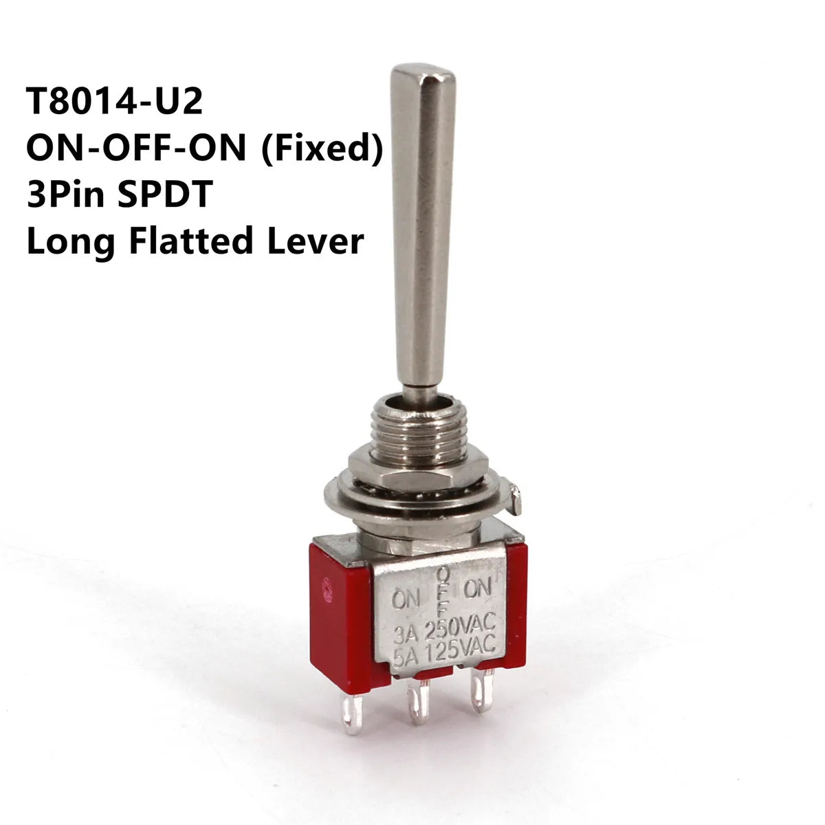 SH T80-T Series Flat Handle 6.35mm Panel Mount Mini Toggle Switch For RC Model Remote Controlller
