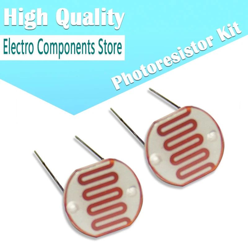 50PCS LDR Photo Light Sensitive Resistor Photoelectric Photoresistor Kit for 5506 5516 5528 5537 5539 Photosensitive Resistance