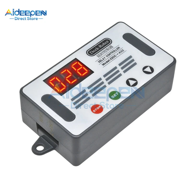 DDC-432 DC 5V-30V Dual MOS Time Delay Relay High Level Trigger LED Digital Display Cycle Time Timer Delay Switch Circuit 12V 24V