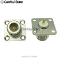 1Pcs N-KF N type female jack RF base coaxial connector 4-hole panel mount Flange antenna socket 25x25mm