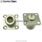 1Pcs N-KF N type female jack RF base coaxial connector 4-hole panel mount Flange antenna socket 25x25mm