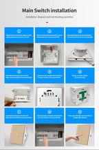 EU AC100-240V Tempered White Crystal Glass Touch Switch Panel Wall Light Switches Sensor Button 1/2/3Gang Lamp Interruttore