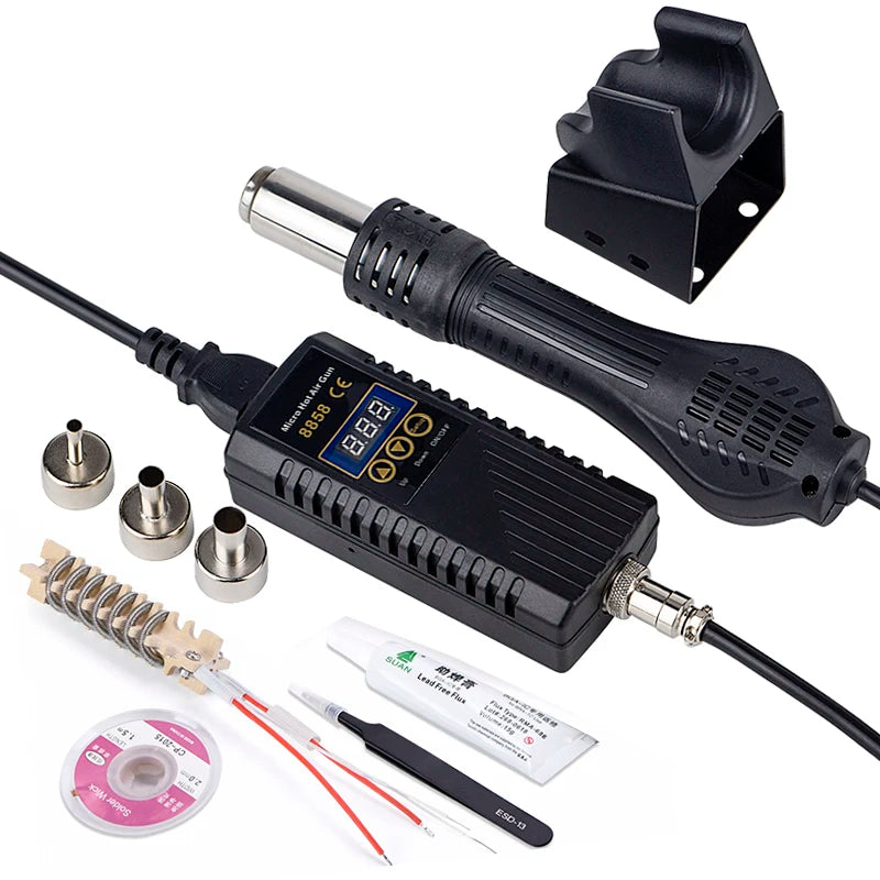 JCD 750W Heat Gun Digital Display Micro Rework Soldering Station Hot Air Gun For Welding Repair Tool Hair dryer 8858