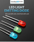 1000PCS 504 Oval With Color Short Leg Red Blue Green Light-Emitting Diode LED Lamp Bead