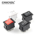 5PCS 6PIN 21X15mm Rocker Switch KCD2 DPDT Black White Push Button Boat Power Rocker Switch 6A/250V 10A/125V Electrical Equipment