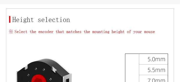 Kailh Decoder 5/7/8/9/10/11mm Red Core Rotary Mouse Scroll Wheel Encoder 1.74mm hole for PC Mouse alps encoder
