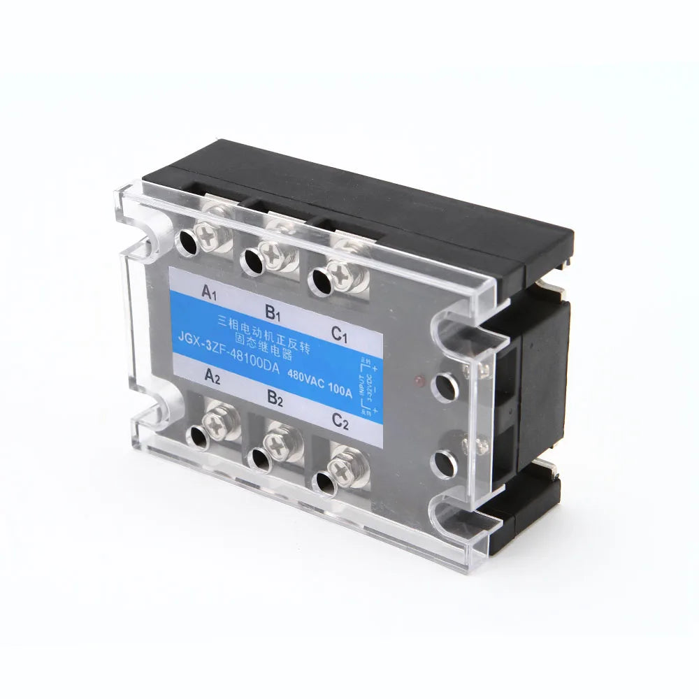 Three-Phase Motor Reversing Control Module SSR 10A-100A 32VDC Control 24-480VAC CE DC Forward & Reverse Solid State Relay