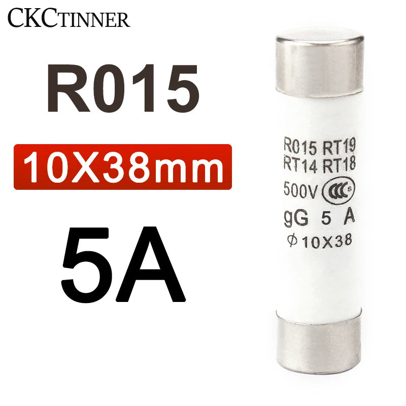 10Pcs 10*38 Fast blow Ceramic Fuse 10x38mm Fuse 500V  1A 2A 3A 4A 5A 6A 8A 10A 16A 20A 25A 32A  RO15 RT19 RT14 RT18