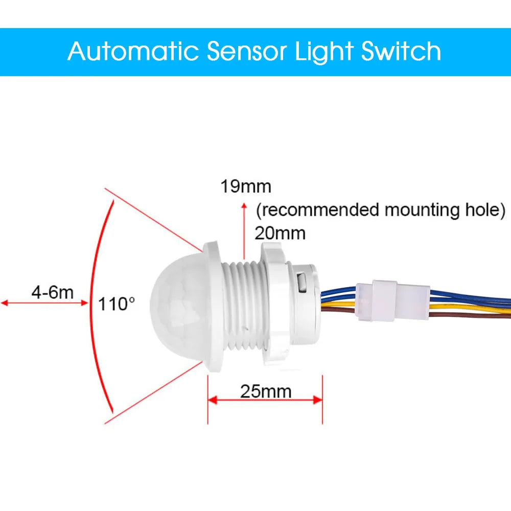 110V 220V Mini PIR Sensor Detector Smart Switch  LED PIR Infrared Motion Sensor Detection Automatic Sensor Light Switch