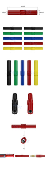 JZDZ 10pcs 4mm Banana Socket Female Adapter Extension Insulated Banana Plug Coupler Connector J.20009
