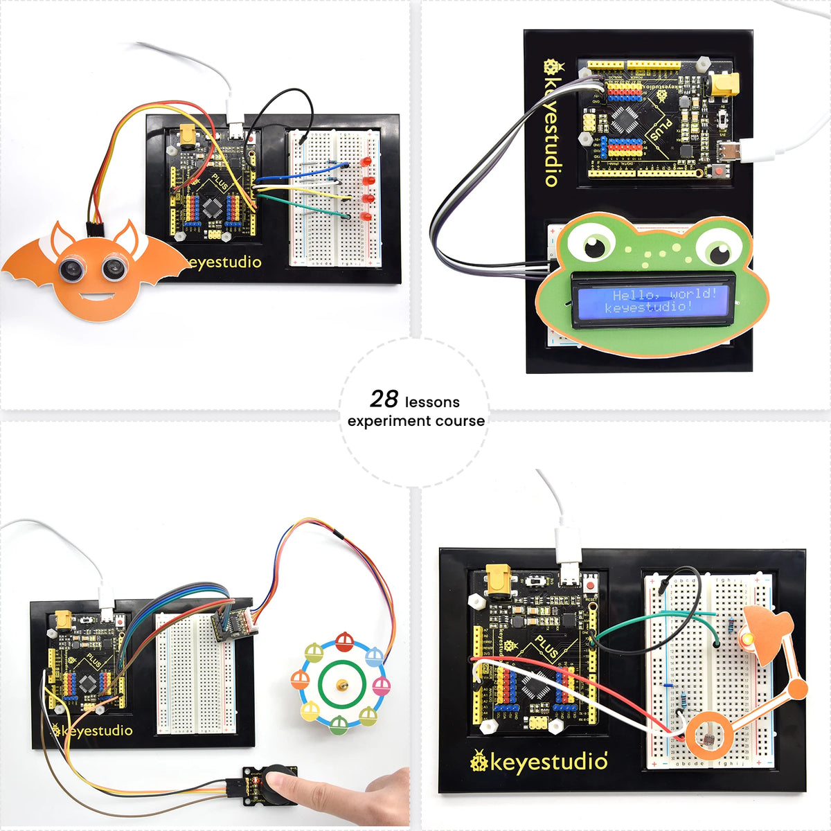 KEYESTUDIO PlusUNO Projects Starter Kit for Arduino Starter Kit Electronic DIY Programming Educational STEM Kit+28 Projects