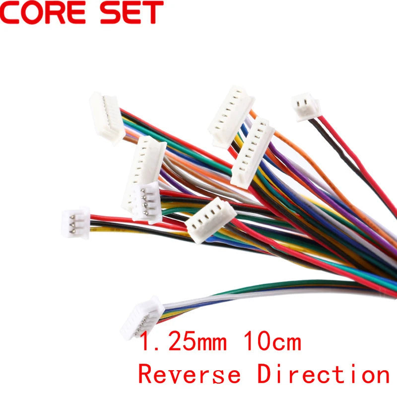 5Pcs JST 1.25mm 1.25 Female Plug Wire Cable Connectors Double Head JST Pitch 1.25 2 Pin 3 Pin 4 Pin 5 Pin 6 Pin