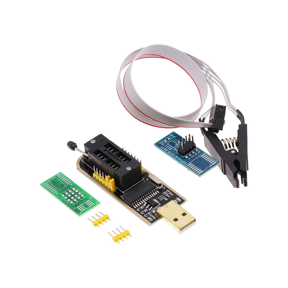 CH341 USB programmer with SOP8 SOP8 SOP Test Clip IC socket programer support many 24/25XX SPI flash EEPROM chip