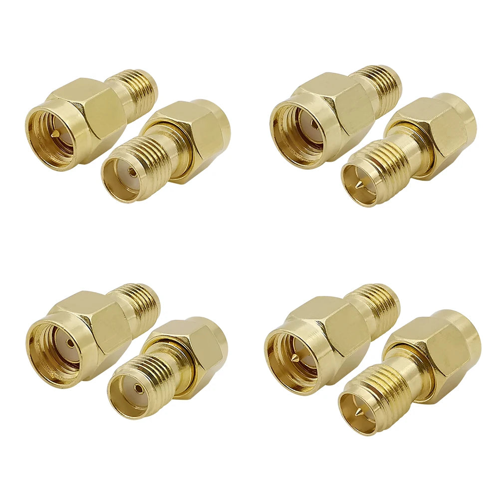 18Pcs/Box SMA Connector Kit Gold-plated Brass SMA & RP-SMA Male Female Straight Right Angle RF Coaxial Adapter Coaxial Adapter
