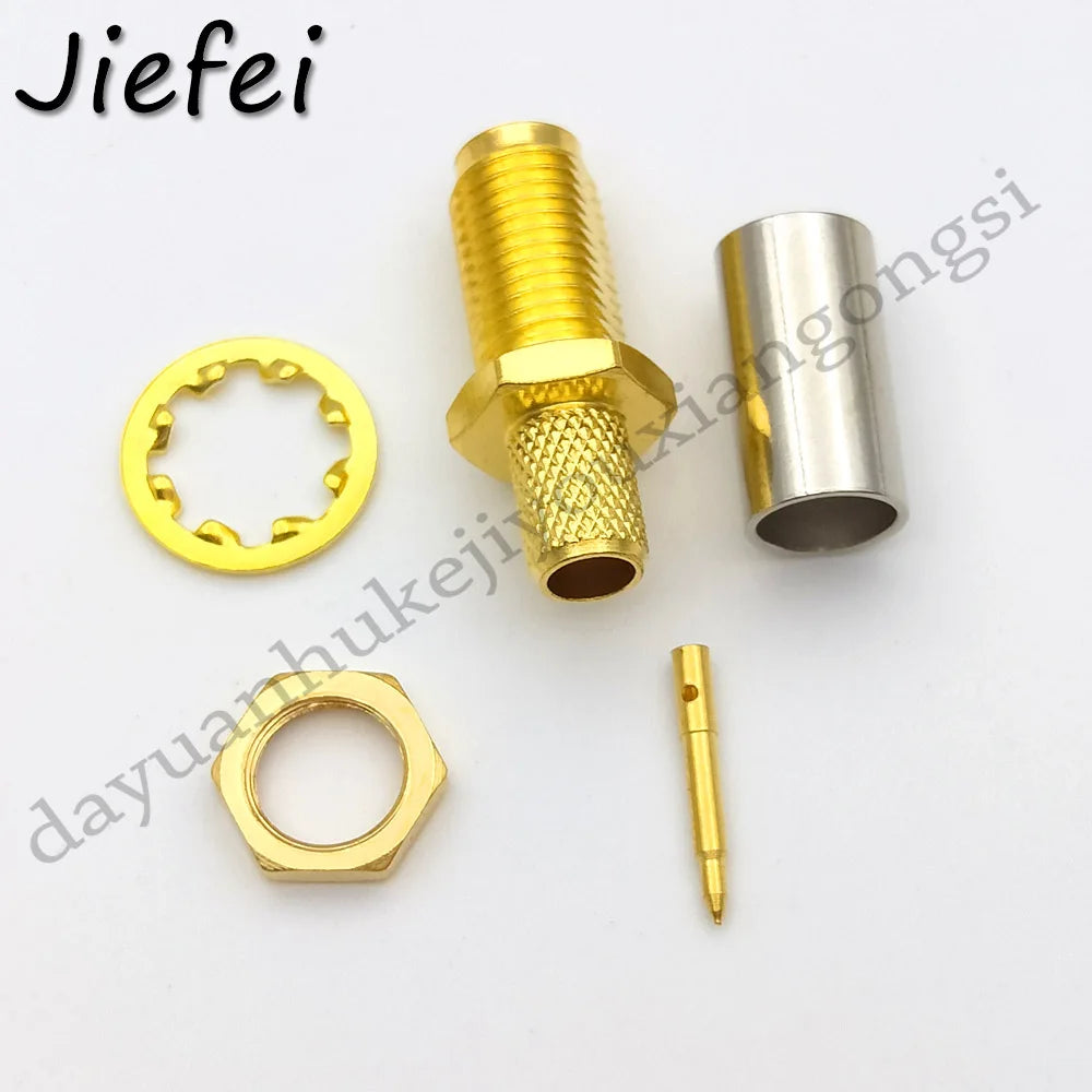 100-400 PCS SMA Male Plug / RP-SMA Female  Jack Crimp RG58 LMR195 RG142 RG400 RG223 RF Connector