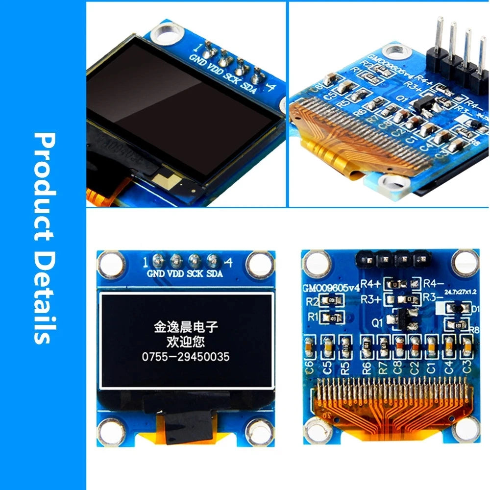 0.96 inch OLED SPI/IIC Serial White/Blue/Yellow OLED Display Module 128X64 I2C SSD1306 12864 LCD Screen Board GND VDD SCK SDA