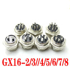 1/5Pcs GX16 2/3/4/5/6/7/8 Pin 16mm Circular Aviation Male Socket Plug Wire Panel Connector Adapter