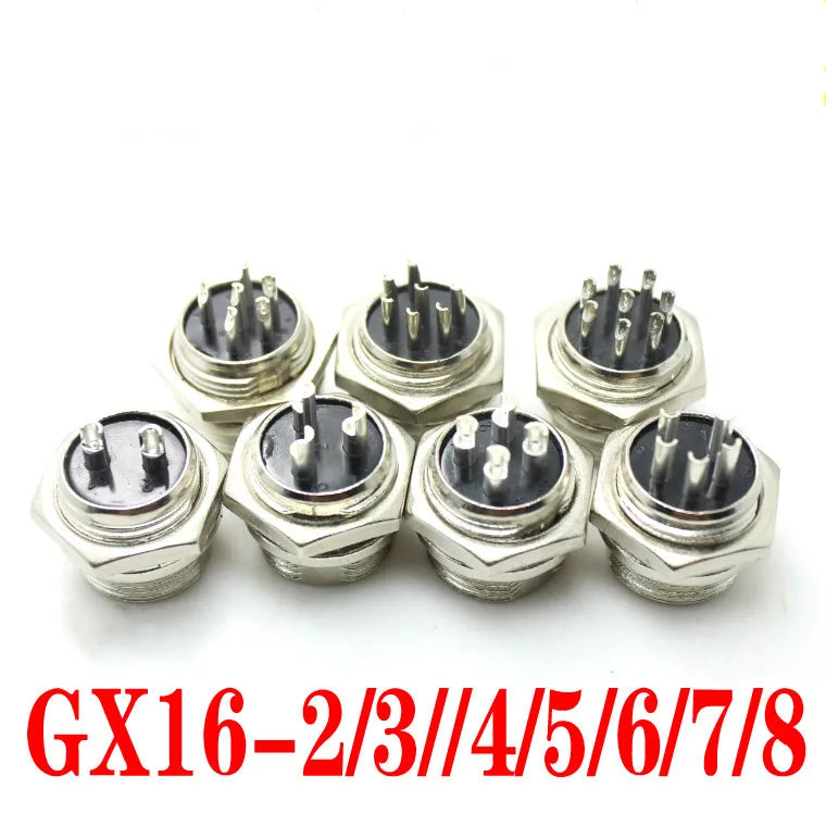 1/5Pcs GX16 2/3/4/5/6/7/8 Pin 16mm Circular Aviation Male Socket Plug Wire Panel Connector Adapter