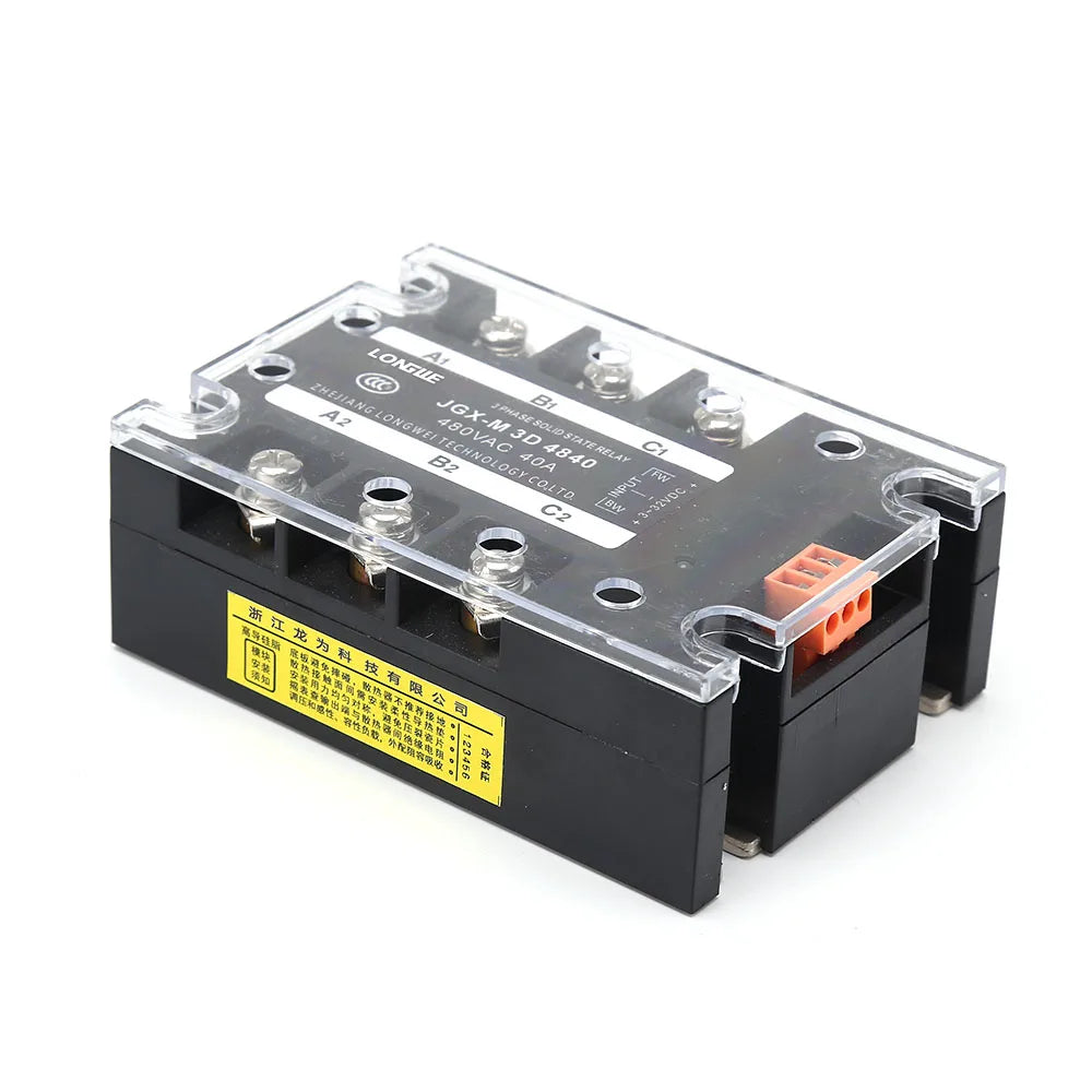 Three-Phase Motor Reversing Control Module SSR 10A-100A 32VDC Control 24-480VAC CE DC Forward & Reverse Solid State Relay