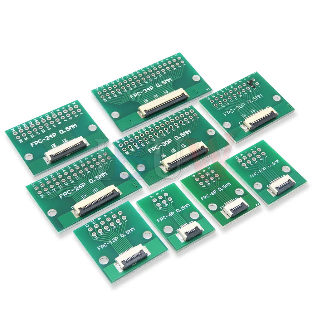 FPC FFC 0.5MM 1.0MM Pitch Conversion board DIY PCB board 6P~60P 6 8 10 20 24 26 30 34 40 50 60 P connector For Cable transfer