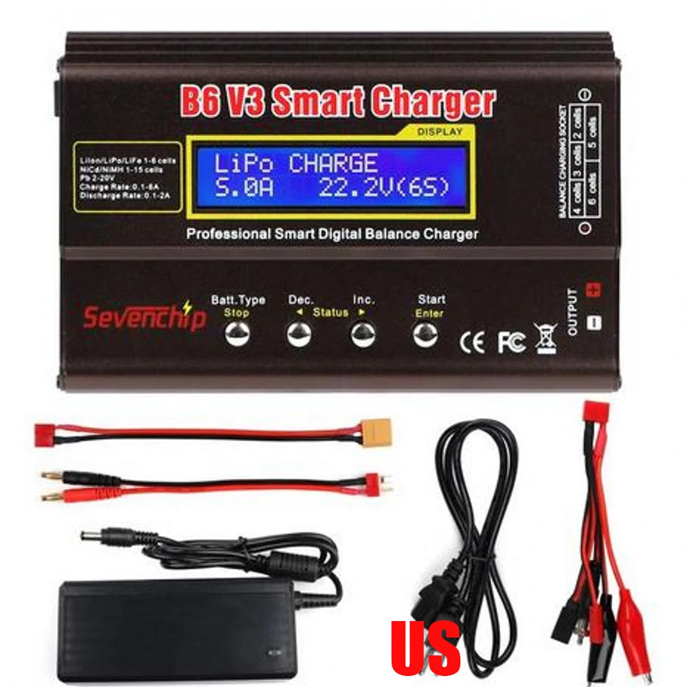 IMAX B6 V3 80W 6A Battery Charger LiHv Lipo NiMh Li-ion Ni-Cd Digital RC Charger Lipro Balance Charger Discharger 15V 6A Adapter