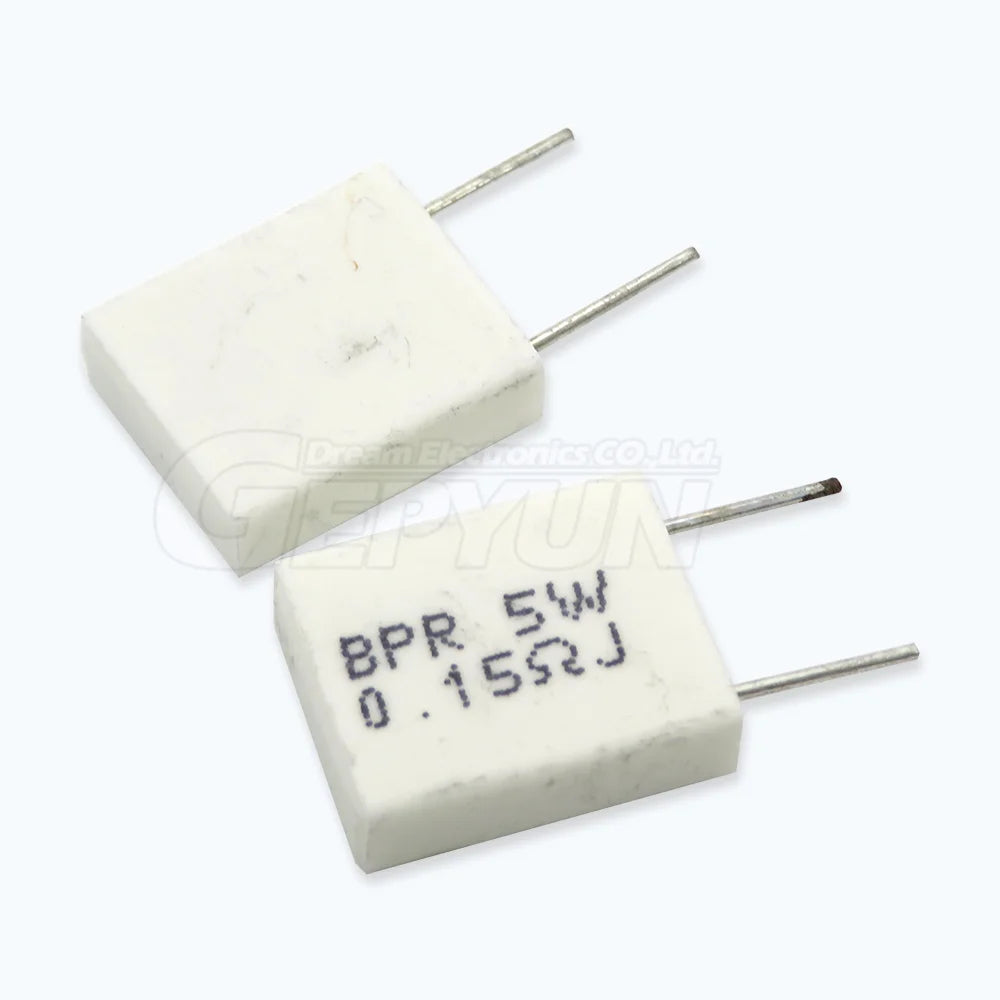 10pcs BPR56 5W Non-inductive Ceramic Cement Resistor 0.01 0.02 0.05  0.15  0.25  0.47ohm  0.1R 0.22R 0.33R 0.2R 0.5R