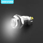 8mm Waterproof Metal Push Button Switch LED Light Self-locking/Latching Self-reset/Momentary 3V 6V 12V 24V 36V 48V 110V 220V