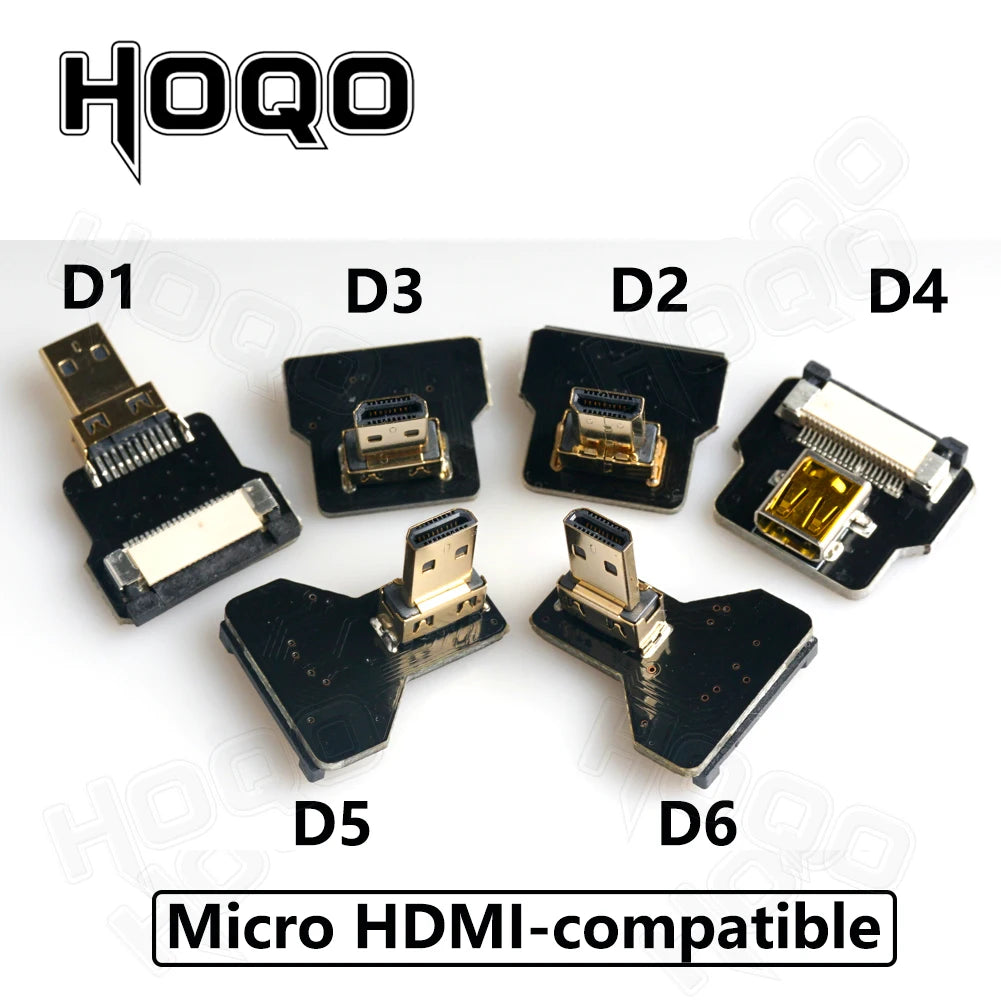 Ribbon FPV HDMI-Compatible Connector Flexible Flat Cable Raspberry Pi 4 Micro HDMI to HDMI/Mini HDMI Female 90 Degree FFC 20pin