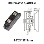 Industrial Class SSR switch module 60A 80A 100A 120A DC to AC or AC to AC Load voltage 480V Single phase Solid state relay