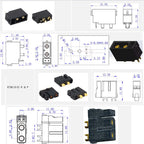 5 / 10 / 20 Pairs Amass XT30(2+2) XT30PW(2+2) Male Female Gold Plated Plug with Signal Pin for RC Drone Aircraft Car Boat