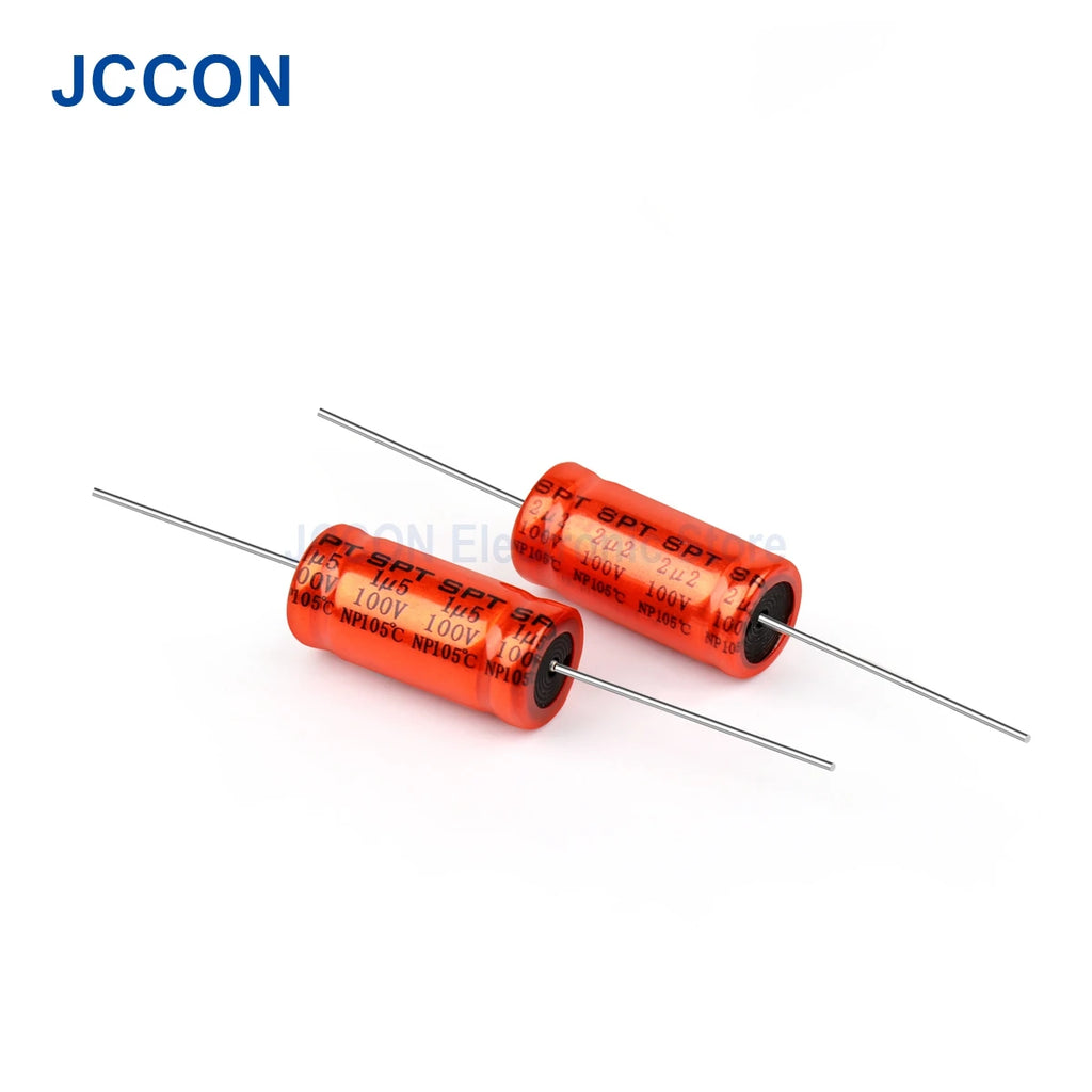 10Pcs 100V SPT Speaker Capacitor Horizontal Frequency Divider Crossover Non-Polarity 1.5 2.2UF 3.3UF 4.7UF 5.6UF