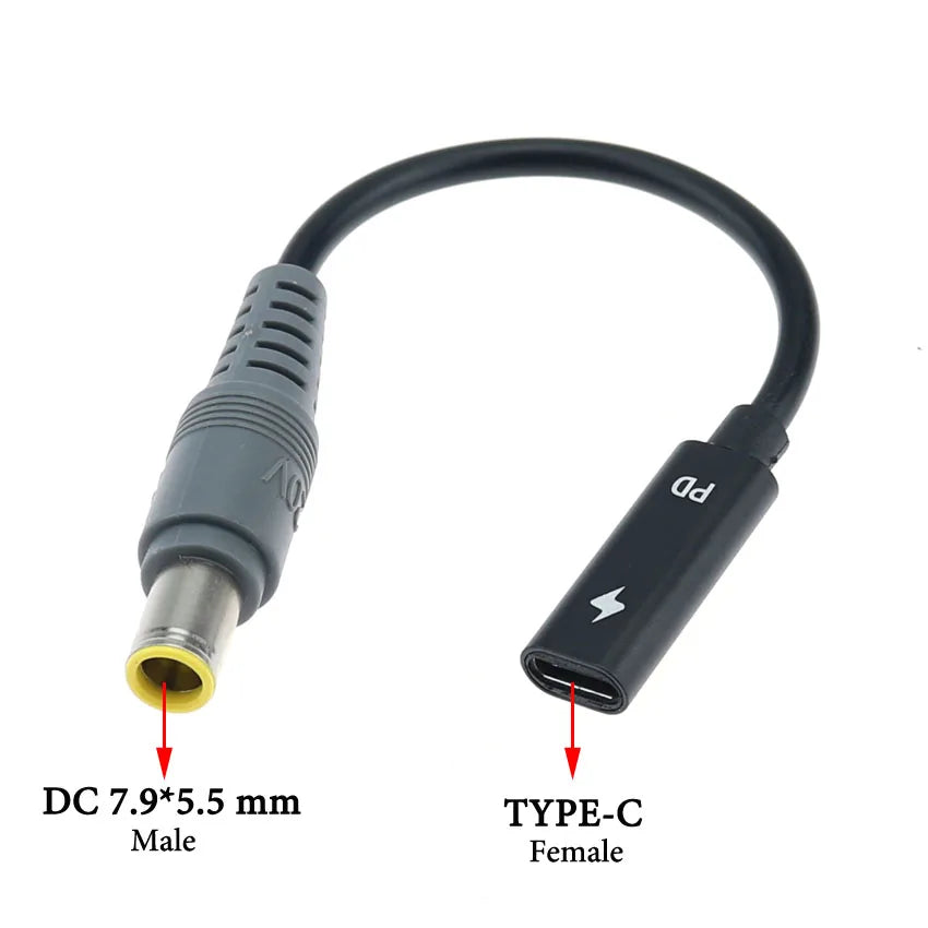 Cltgxdd USB 3.1 Type C Female to 4.0*1.35 5.5*2.5 4.5*3.0 4.0*1.7mm Male DC Plug Jack PD Power Charger Adapter Connector Cable