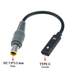 Cltgxdd USB 3.1 Type C Female to 4.0*1.35 5.5*2.5 4.5*3.0 4.0*1.7mm Male DC Plug Jack PD Power Charger Adapter Connector Cable