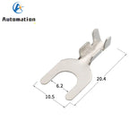 100pcs 4.2mm Fork Terminal Block Fork-shaped Bare cold-pressed Terminal U-shaped Y-shaped Lug Grounding Lug 3.2 4.2 5.2 6.2 8.2