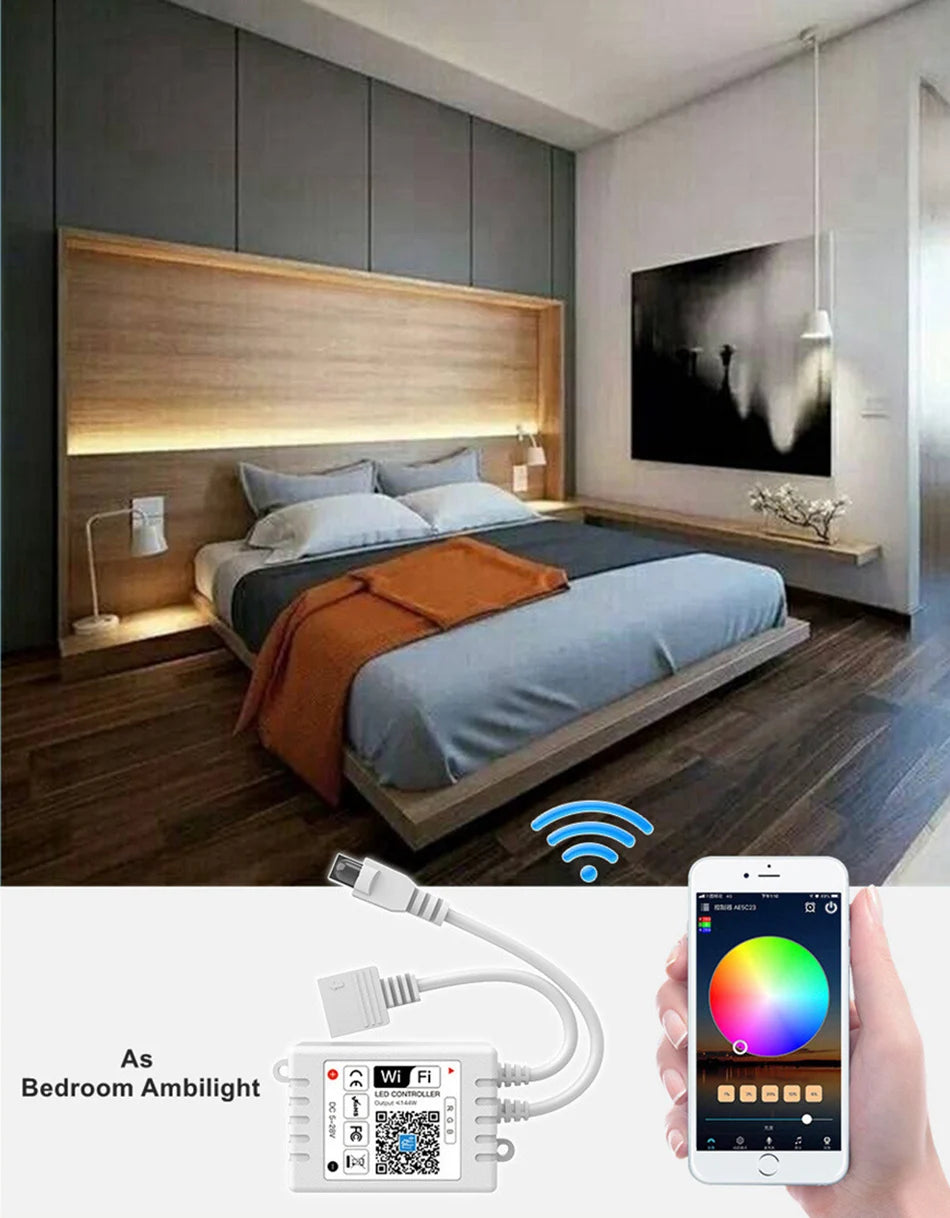 12V 24V LED Strip WIFI RGB RGBW Controller Android IOS APP Bluetooth-compatible Magic Home IR Control For RGB RGBW LED Strip