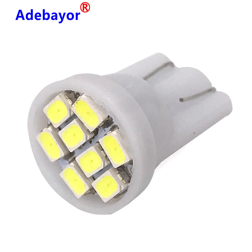 500pcs Promotion Led T10 1206 8leds 8SMD Car Light 194 168 192 W5W 3020 Auto Wedge White Clearance lights DC 12V 24V Adebayor