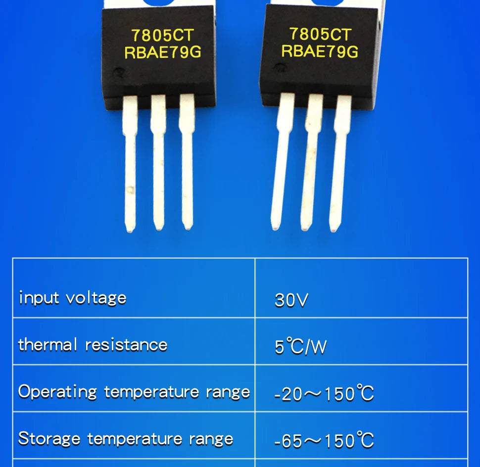 10Pcs LM7805CT CJ78M05 LM317BTG LM7905CT LM317T L7812CV LM317AT L7915CV TO220 L7805CD2T Voltage Regulator IC 5V 1.5A TO-220