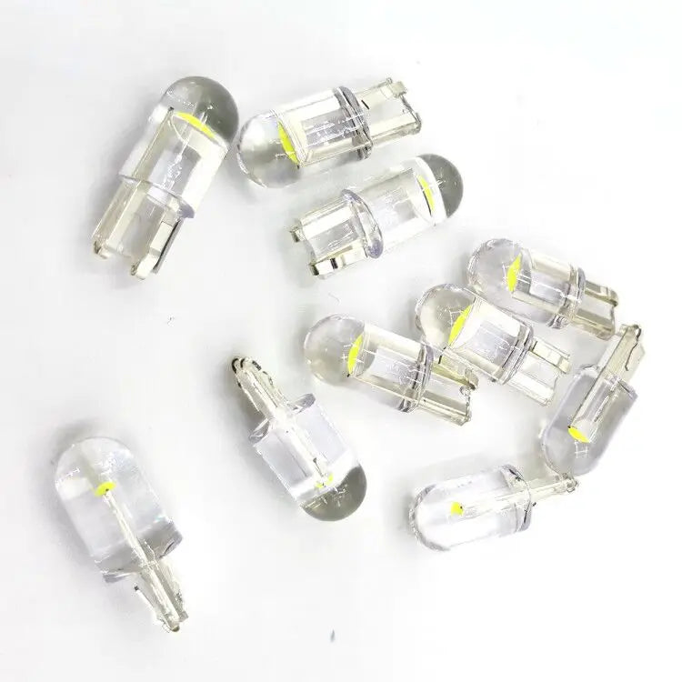 10x 2021 Newest W5W Led T10 Car Light COB Glass 6000K White Auto Automobiles License Plate Lamp Dome Read DRL Bulb Style 12V