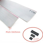1Meter 0.635mm Pitch Grey Flat Ribbon Cable For IDC FC 1.27MM Connector 10P/14P/16P/20P/40P 30AWG Wire